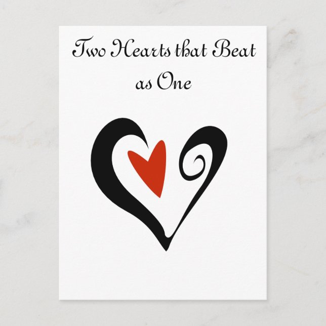 Two Hearts that Beat as One Postcard (Front)