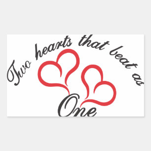 Two Hearts That Beat as One Rectangular Sticker