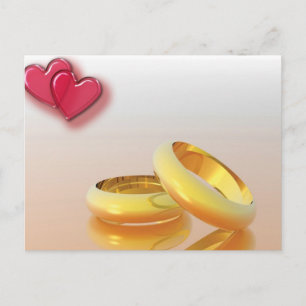 Two Hearts Two Rings Postcard