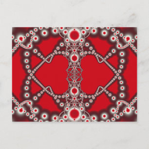 Two Hearts Valentine Fractals Holiday Postcard