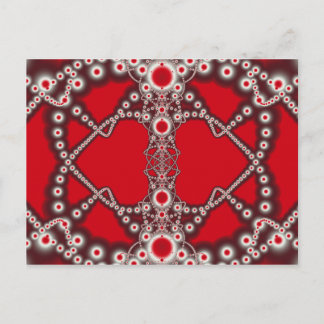 Two Hearts Valentine Fractals Holiday Postcard