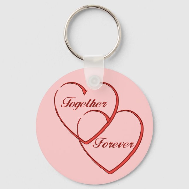 two hearts wedding favour keychain (Front)