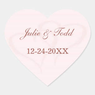 Two Hearts Wedding Heart Sticker