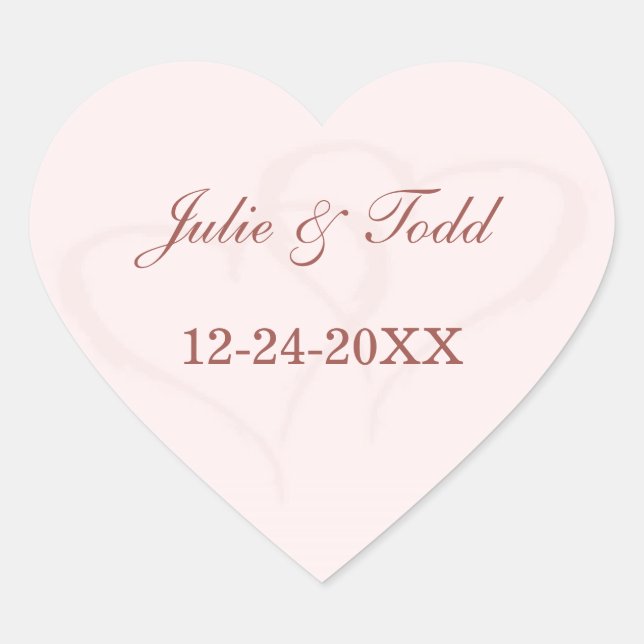 Two Hearts Wedding Heart Sticker (Front)