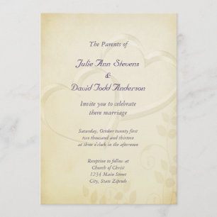 Two Hearts Wedding Invitation