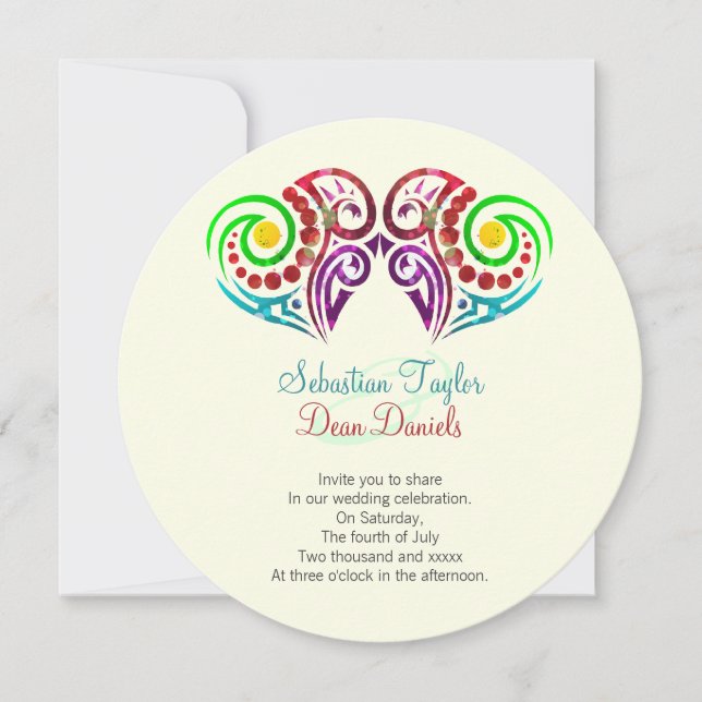 Two Hearts Wedding Invitation (Front)
