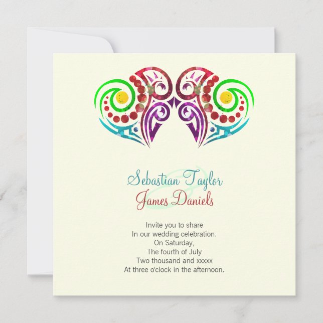 Two Hearts Wedding Invitation (Front)