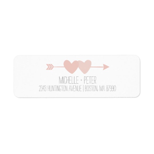 Two Hearts Wedding Return Address Label (Front)
