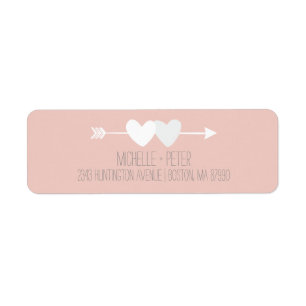 Two Hearts Wedding Return Address Label
