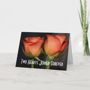 Two Hearts Wedding Roses Greeting Card
