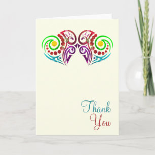 Two Hearts Wedding Thank You Card