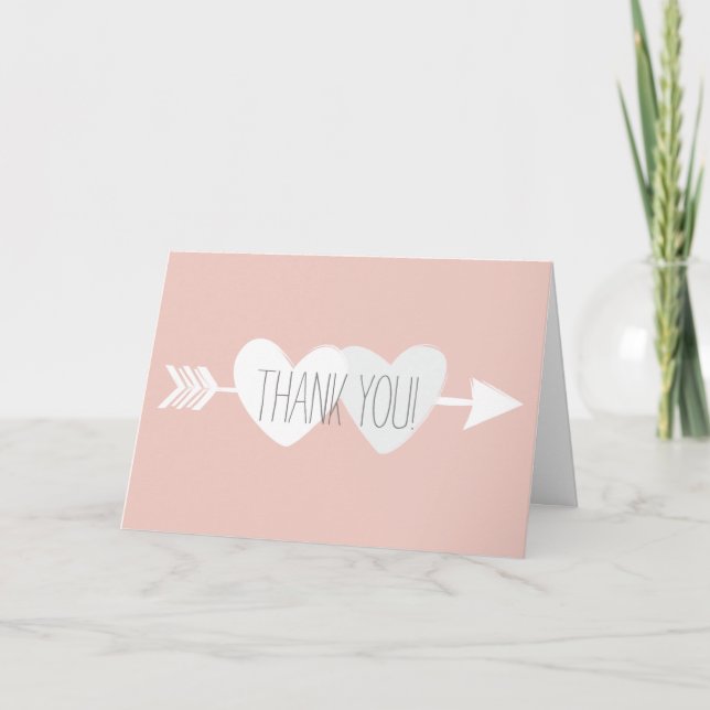 Two Hearts Wedding Thank You Card (Front)