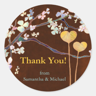 Two Hearts Wedding Thank You Sticker