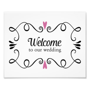 Two Hearts Welcome to our Wedding Sign