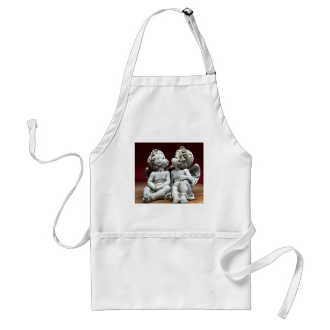 Two Heavenly Angel Cherubs Zazzle HEART Apron (Front)