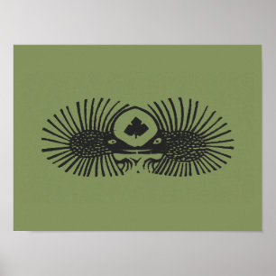 Two hedgehogs and an ivy leaf Gerrit Dijsselhof Poster