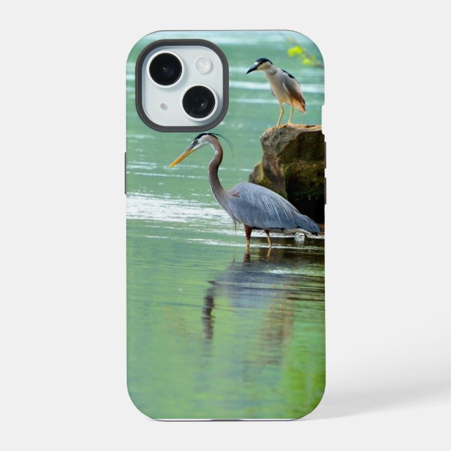 Two Herons by the River iPhone 15 Case (Back)