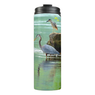 Two Herons by the River Thermal Tumbler
