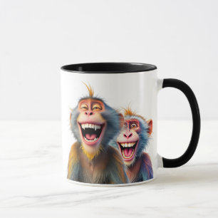 Two hilarious monkeys are too funny. mug