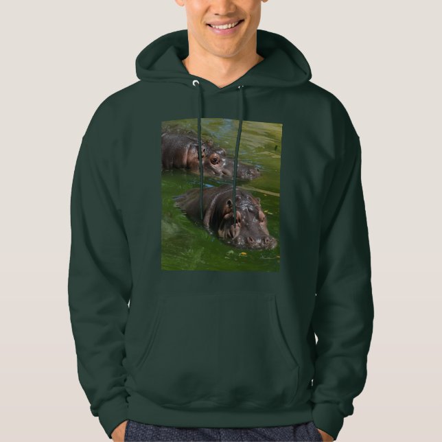 Two Hippos In A Pond, Hoodie (Front)