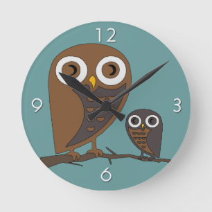 Two Hooters Round Clock