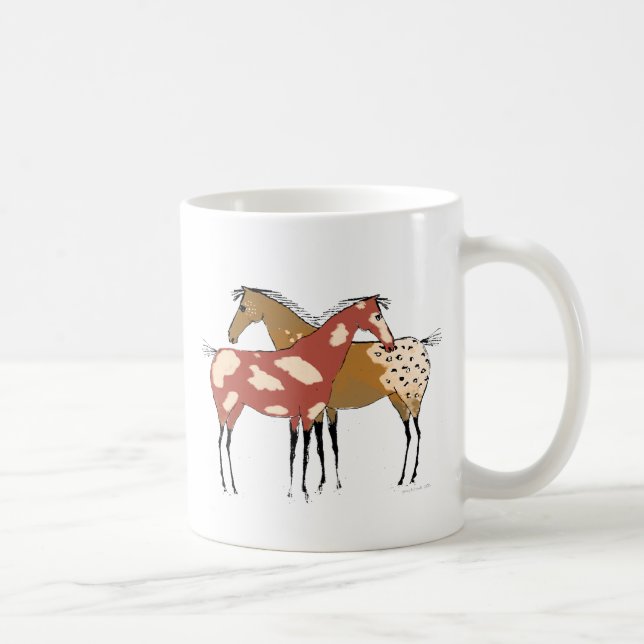 Two Horse Appaloosa & Paint Design Coffee Mug (Right)