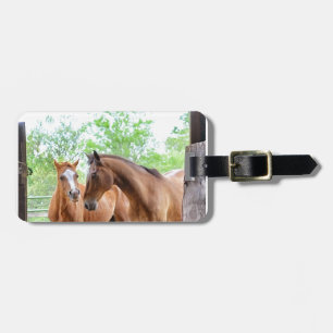 Two horse friends luggage tag
