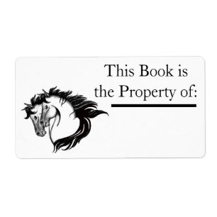Two Horse heads Book Label