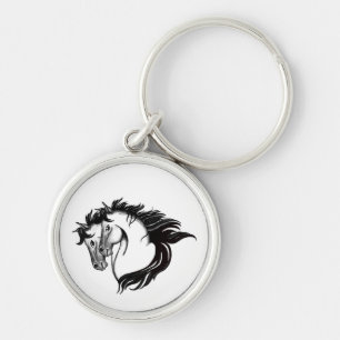 Two Horse Heads Key Ring