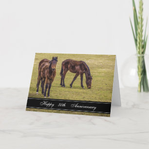 Two Horses 50th Anniversary Card
