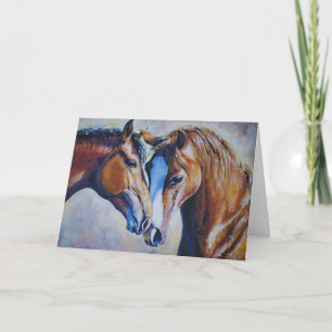 Two horses greeting card