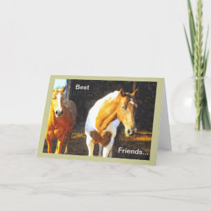 Two Horses in Paddock, Pet Loss Sympathy Card