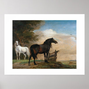 Two Horses in pasture Poster