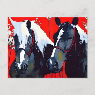 Two Horses  Postcard