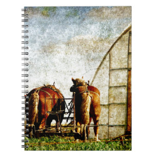 Two Horses Ready For Work Notebook