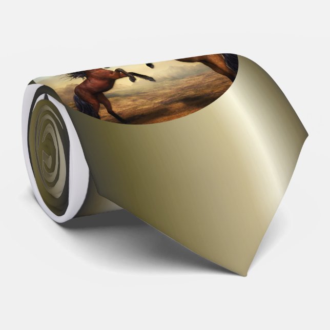 Two Horses Rearing Tie (Rolled)