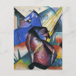 Two Horses, Red and Blue by Franz Marc Postcard