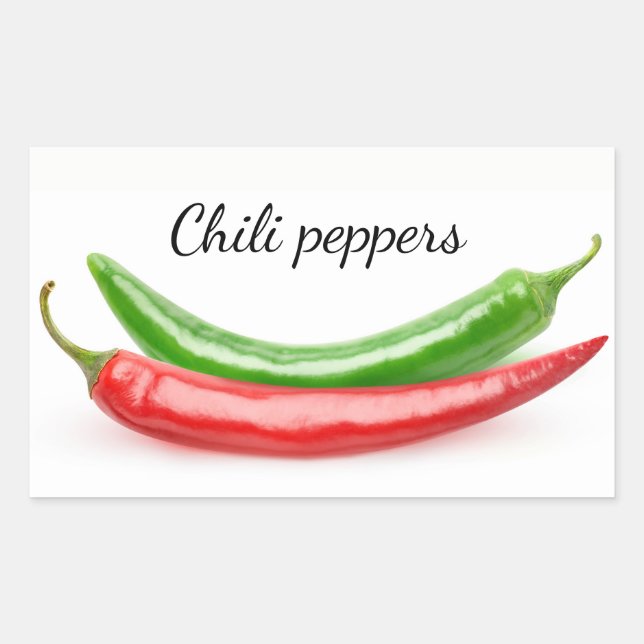 Two hot peppers rectangular sticker (Front)