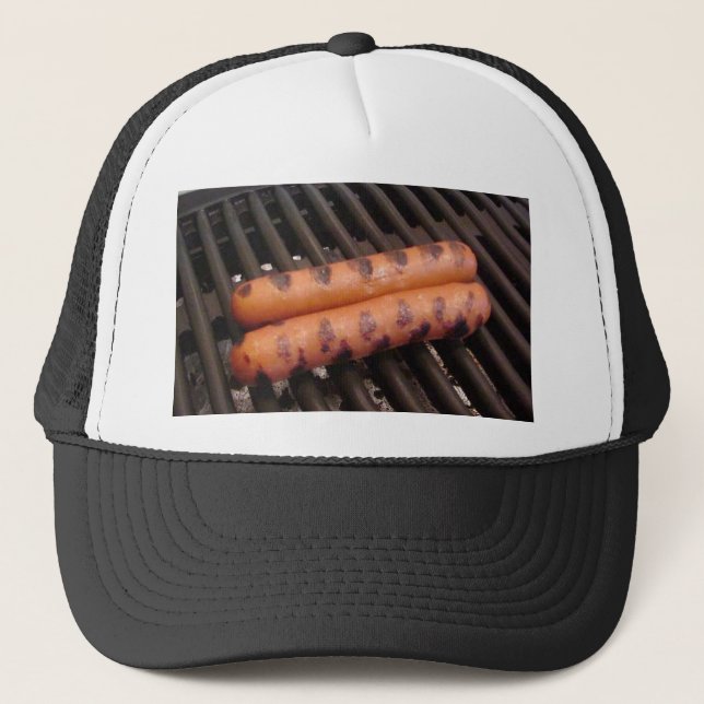 Two Hotdogs Grilling Trucker Hat (Front)