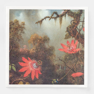 Two Hummingbirds Perched on Passion Flower Vines Napkin