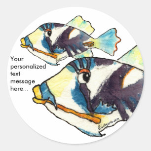 Two Humu Humus Fish Personalised Stickers