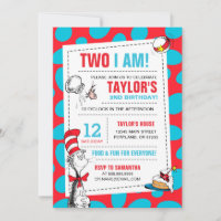 Two I Am | Cat in the Hat Birthday Invitation