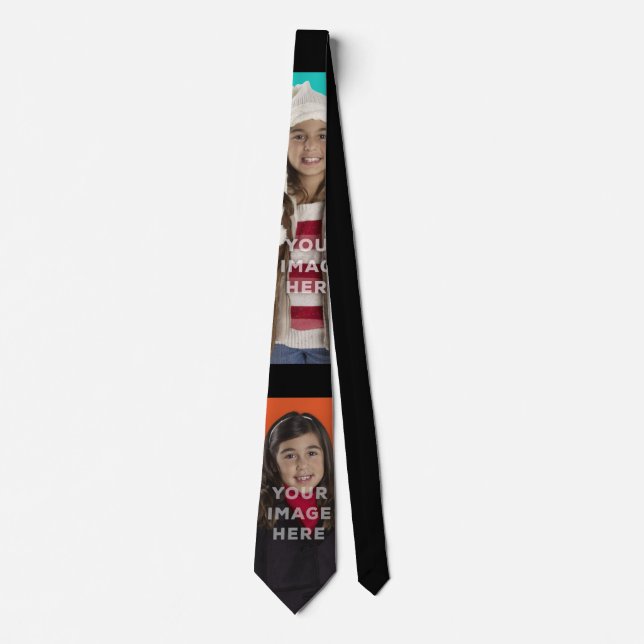 Two Image Photo Funny Neck Tie Black Background (Front)