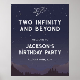 Two Infinity and Beyond Second Birthday Party Poster