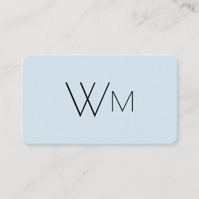 Two Initial Monogram (Blue) Business Card (Front)