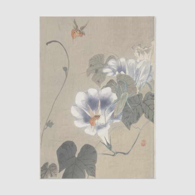 Two Insects at Bindweed by Ohara Koson Tissue Paper (Front)
