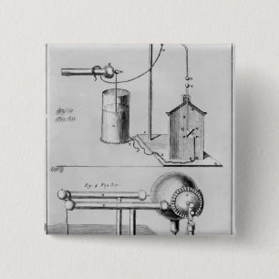Two instruments to study electricity 15 cm square badge