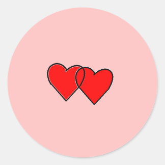 Two Interlocking Hearts Classic Round Sticker