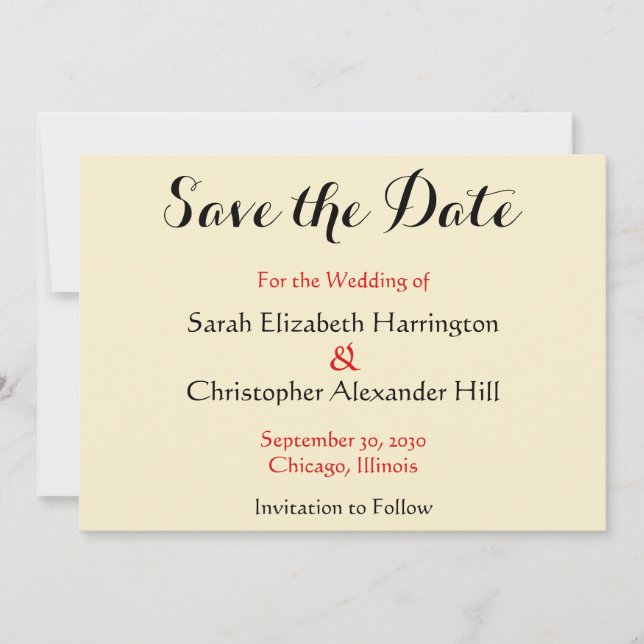 Two Interlocking Hearts Save the Date Wedding (Front)