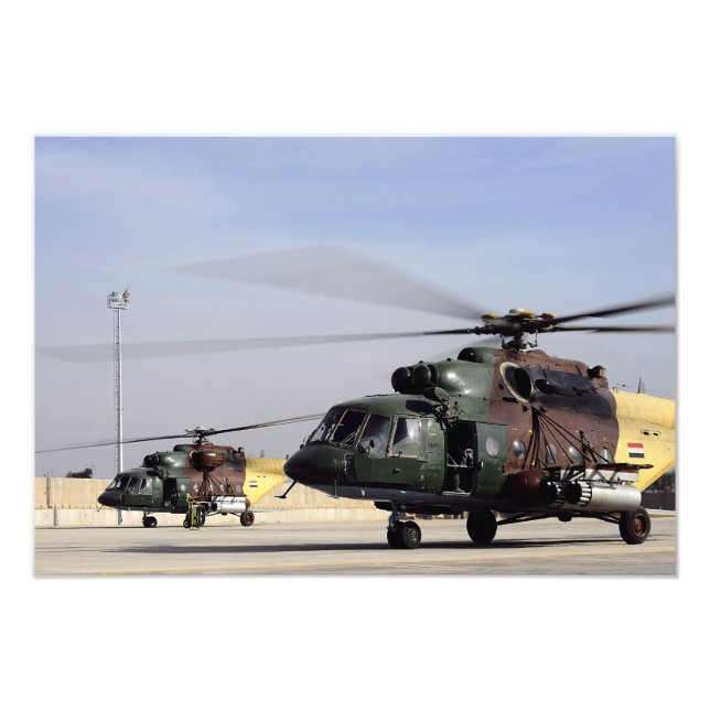 Two Iraqi Mi-17 Hip Helicopters Photo Print (Front)